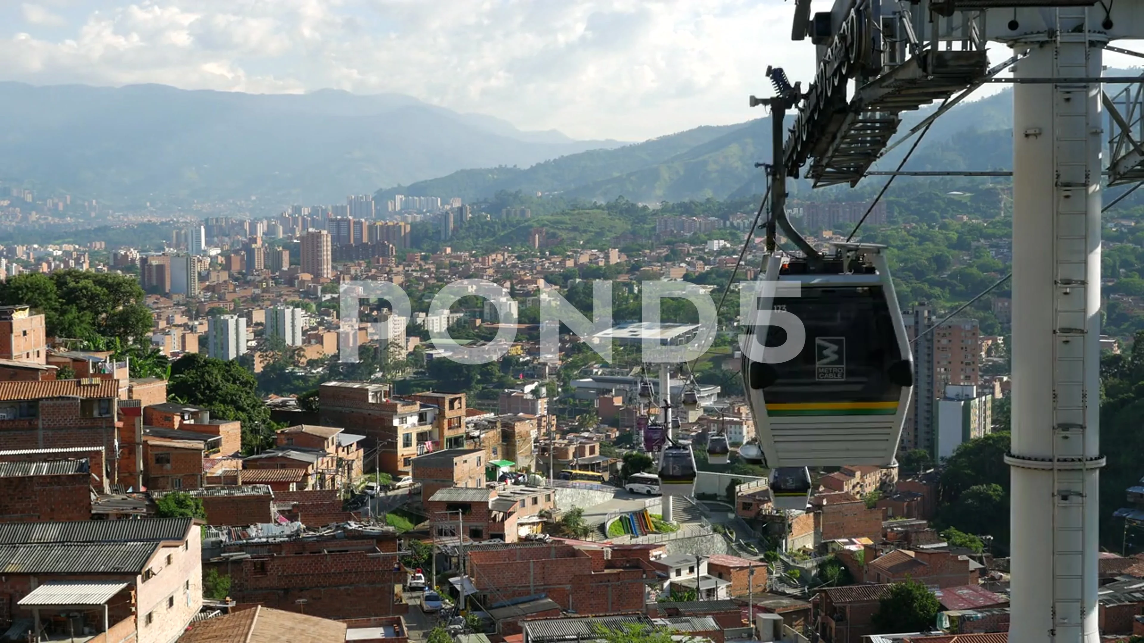 Time Lapse View of the MetroCable Public Transit System in Medellin,  Colombia