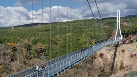 Time lapse view of the Mishima Skywalk Bridge Stock Footage 295735077