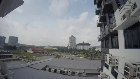 Time Lapse View at MITC Hotel Melaka. Rain come quickly Stock-Footage 93685259