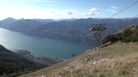 Time lapse view from monte baldo to lake garda with gondola Stock Footage 131835565