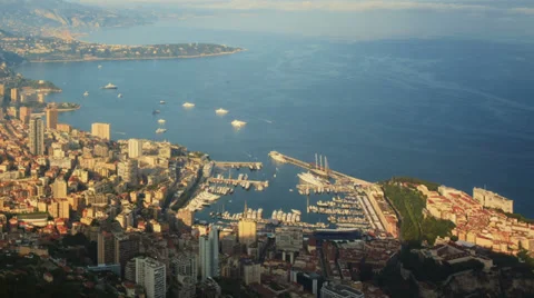 Time lapse view of monte carlo at evening warm sunlight Stock Footage 38242486