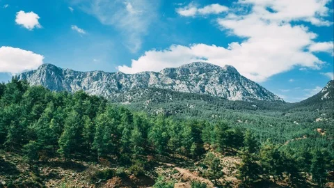 Time lapse view of mountain by the Doyran pond in Antalya,Turkey. Video stock 111317877