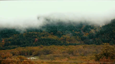 Time lapse - view of the mountains on a cloudy autumn day. Stock Footage 255836270