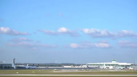 Time lapse view of Munich Airport (Flughafen München) in Germany Stock Footage 169702022