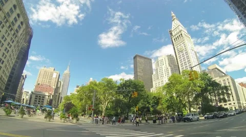 Time-lapse view of a New York road intersection Stock Footage 55782804