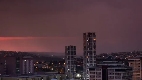Time lapse view of night Istanbul, Turkey Video stock 80338926