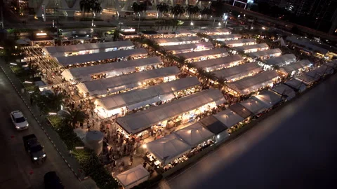 Time lapse view of night market in Bangkok, Thailand. Video stock 201226898