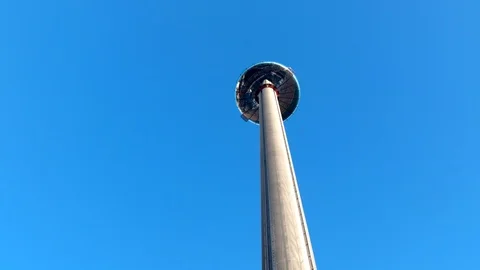 Time lapse view of the observation tower on the seafront of Brighton Stock Footage 86476186