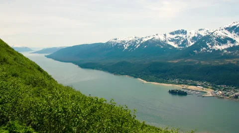 Time lapse view of the ocean in Juneau, Alaska Stock Footage 52219272