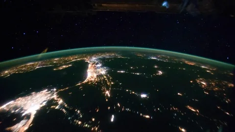 Time lapse view over Central Africa and the Middle East in 4K view from space. Stock Footage 74285665