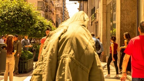 Time-lapse view on People in Buenos Aires in Argentina Stock Footage 105960225