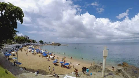 Time lapse view of Porto da Barra beach in Salvador Bahia. Stock Footage 132734343