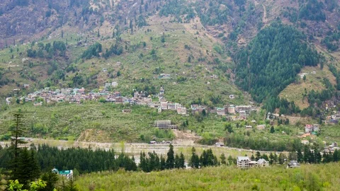 Time lapse view of road to Solang Valley at Manali, Himachal Pradesh, India Stock Footage 112405118