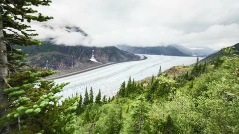 Time-lapse view of Salmon Glacier near Stewart, British Columbia, Canada. Video stock 152985524