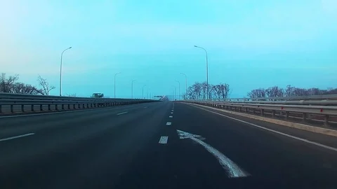 Time lapse with a view of the Sedanka-De Vries low-water bridge Vídeo Stock 127028376
