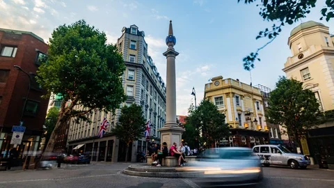 Time lapse view of the seven dials in London 動画素材 92306617