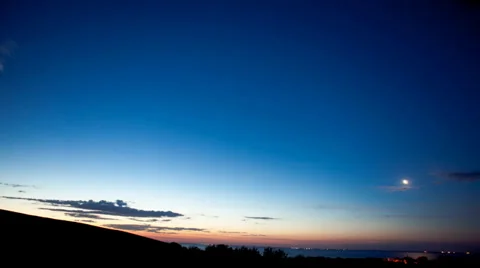 Time lapse view from site  hills river sky day sunset sunrise Stock Footage 30822905