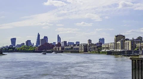 Time lapse view of the skyline of the City of London Stock Footage 51001214