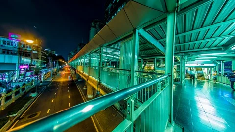 Time-lapse view on Skywalk architecture in Bangkok Stock Footage 89738201