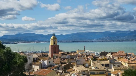 Time lapse of view of St Tropez Video stock 88094426