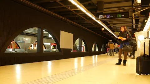 Time-lapse view on a subway startion in Barcelona Stock-Footage 88475464