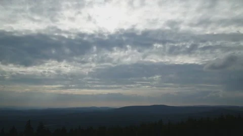 Time lapse view from the top of the Wurmberg in Harz mountain area Stockbeeldmateriaal 170442205