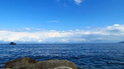 Time lapse view toward the sea from seashore Stock Footage 65292709