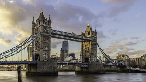 Time lapse view of Tower bridge in London Stock Footage 51067443