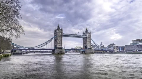 Time lapse view of Tower bridge in London Stock Footage 54660423