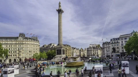 Time lapse view of Trafalgar square Stock Footage 53812608