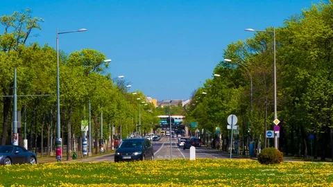 Time-lapse view on traffic in Vienna Stock Footage 93901607