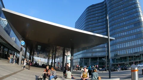 Time-lapse view on the Train Station in Vienna Stock Footage 86050303