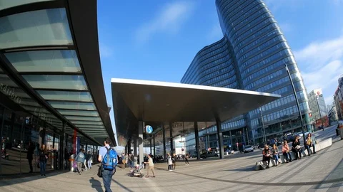 Time-lapse view on the Train Station in Vienna Stock Footage 86360688