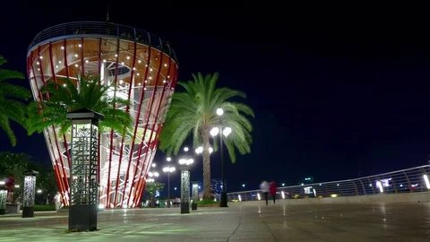 Time lapse view of Vinhomes Central Park in night Stock Footage 101267905