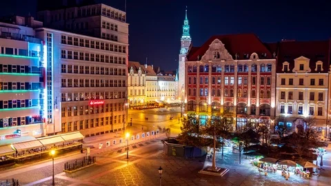 Time-lapse view on Wroclaw in Poland Stock Footage 127046152