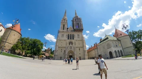Time lapse view of Zagreb Cathedral Video stock 89169401