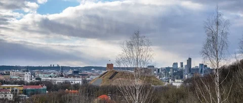 Time lapse Vilnius panorama Video stock 99696868