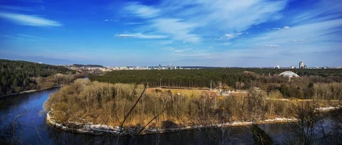 Time lapse Vilnius panorama vingis park Video stock 99697015