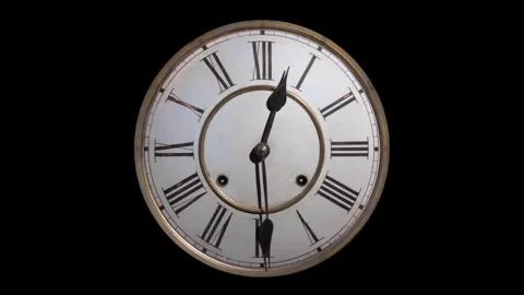 Time lapse of vintage analog clock roman number going forwards motion with .. Stock Footage 272760772