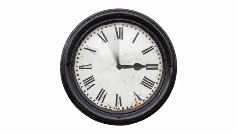 Time lapse of vintage analog clock roman number going forwards motion with .. Stock Footage 272760836