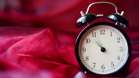 Time lapse Vintage background with retro alarm clock on table Stock Footage 83206184