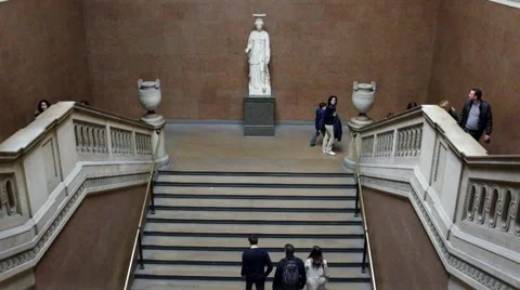 Time Lapse of visitor walking at a museum in London Stock Footage 50363926