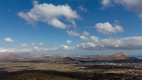 Time lapse of volcanic zone on the Lanzarote island Stock Footage 166327103
