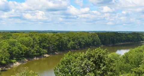 Time Lapse of Wabash River from Merom Bluff Video stock 114231082