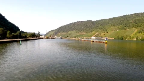 Time lapse - Waiting to enter a canal in Germany Stock Footage 124383931
