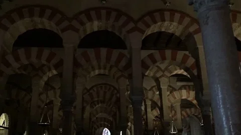 Time lapse walk trough inside the Mezquita de Cordoba, Spain Stock Footage 78500680