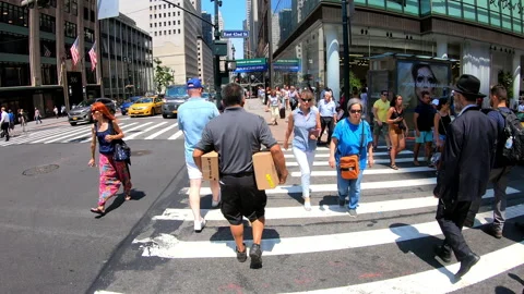 Time lapse walking along New York City street with people Stock Footage 142241686