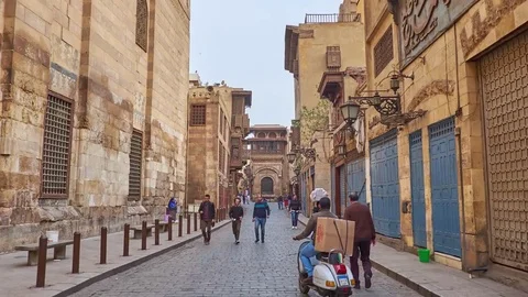 Time lapse of walking in old Cairo 库存影片 84753193