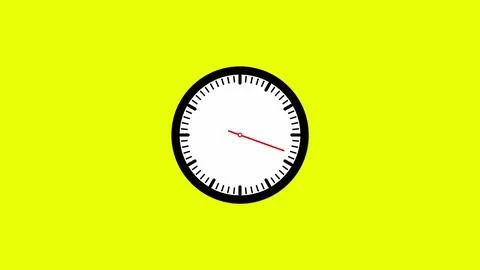 Time lapse- wall clock with a white dial and black hands icon on a yellow b.. Stock Illustration