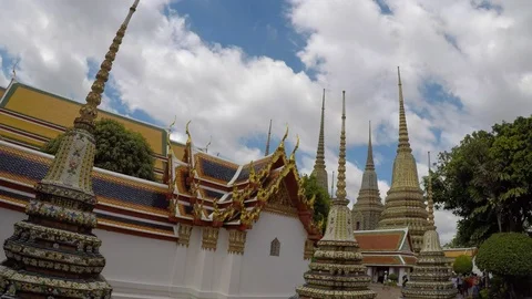 Time Lapse  Wat Pho Temple , Bangkok , Thailand 库存影片 92322536